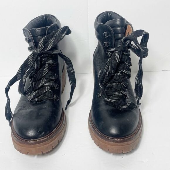 Gentle Souls Brenna Combat Moto Boot Black Lace-Up Leather Upper Size 7.5 - Picture 8 of 15